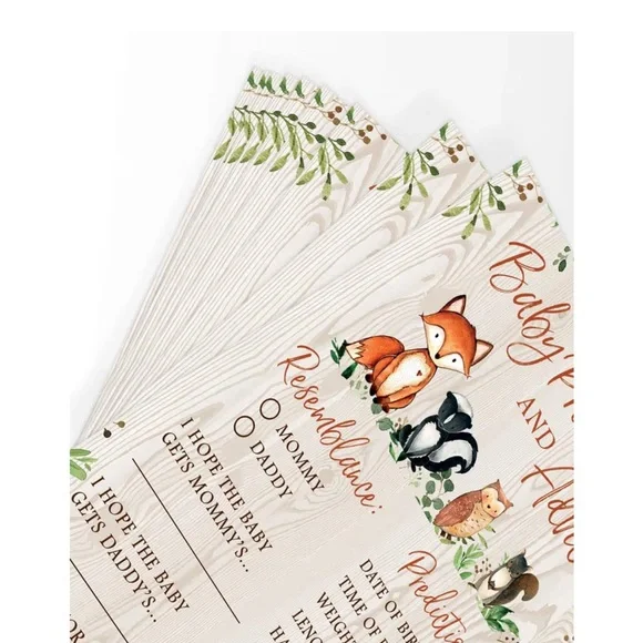 Woodland Baby Shower Prediction Cards - Picture 2 of 4